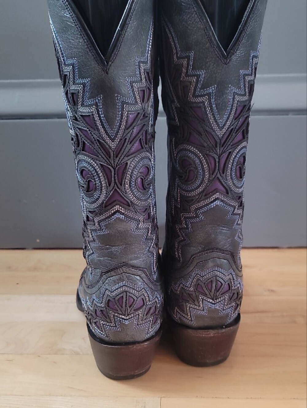 Luchesse Plato Calf Leather Western Cowgirl Boots - Picture 4 of 12